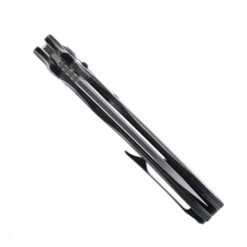 Kanspet Quasar Folding Knife Blackwash Titanium/Twill Carbon Fiber Handle 20CV Plain Stonewash Blade K1099V2 -Knives Store KANSEPT QUASAR K1099V2 02 34907.1746638476