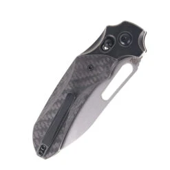 Kanspet Quasar Folding Knife Blackwash Titanium/Twill Carbon Fiber Handle 20CV Plain Stonewash Blade K1099V2 -Knives Store KANSEPT QUASAR K1099V2 03 74436.1746638476