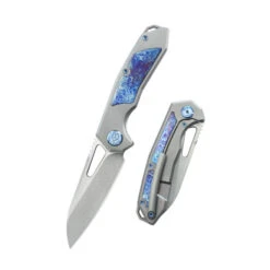 KB Knives Vagrant Folding Knife Blue Flame Inlay Titanium Handle S35VN Blade KB284H