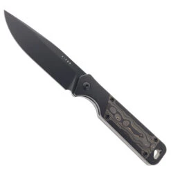 Kizer Militaw Fixed Blade Knife Black Aluminum/Camo Carbon Handle S35VN Plain Edge 1067A1