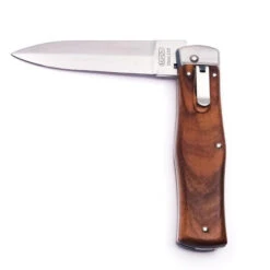 Mikov Predator Side Opening Auto Knife Brown Wood Handle 420 Plain Edge 241-ND-1/KP -Knives Store KPND 1 50771 48017.1748450257