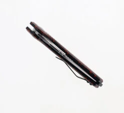 Exclusive Kizer EXTRA Mini Paragon Folding Knife Black/Red Damascus G10 Handle 3V Tanto Plain Edge Stonewashed Finish V3600E -Knives Store Kizer Mini Paragon v3600E1 03 52629.1691170895