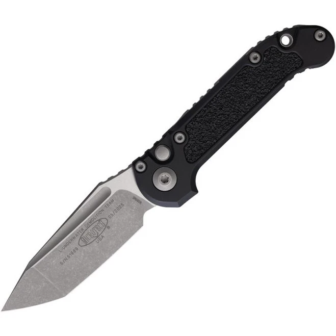 Microtech Automatic LUDT Button Lock GenIII Apocalyptic Finish Stonewash M390K Blade Black Aluminum Handle MCT113610AP 3 Microtech Automatic LUDT Button Lock GenIII Apocalyptic Finish Stonewash M390K Blade Black Aluminum Handle MCT113610AP