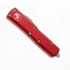 Microtech UTX-85 OTF Auto Knife Red Aluminum Handle Stainless Steel Drop Point Partially Serrated Edge Stonewash Finish 231-11-RD 11 Microtech UTX-85 OTF Auto Knife Red Aluminum Handle Stainless Steel Drop Point Partially Serrated Edge Stonewash Finish 231-11-RD -Knives Store MICROTECH RED PARTIALLY SERRATED 231 11 RD 04 96427 75700.1750433223