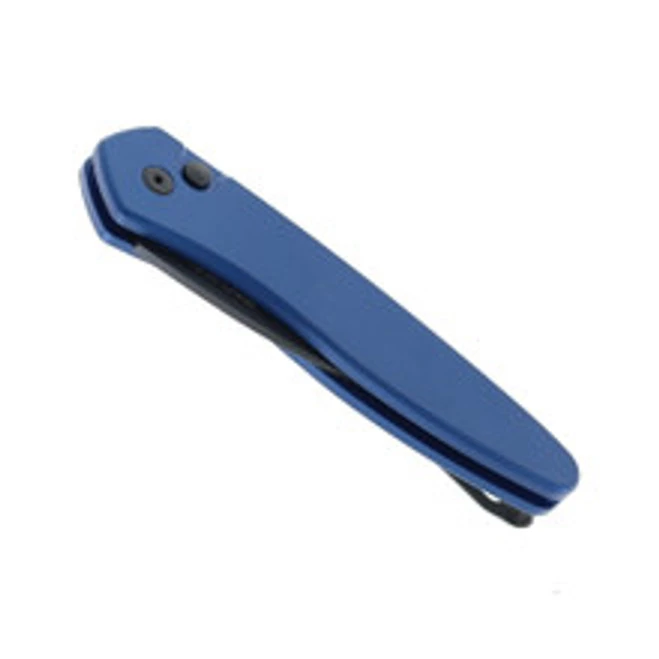 Pro-Tech 3607 Half-Breed Auto Knife Blue Aluminum Handle S35VN Plain Black DLC Blade 5 Pro-Tech 3607 Half-Breed Auto Knife Blue Aluminum Handle S35VN Plain Black DLC Blade - Image 3