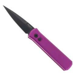ProTech Godson Auto Knife Purple Aluminum Handle Plain Black Blade PT-721-PUR