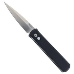 Pro-Tech Godfather Automatic Knife Black Aluminum Handle 154CM Spear Point Plain Edge 921-MOP
