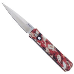 Pro-Tech Godfather Automatic Knife Black/Gray/Red Aluminum Handle 154CM Spear Point Plain Edge 921-Satin CTC