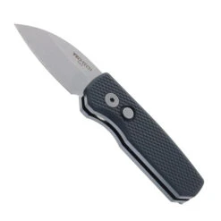 Pro-Tech Runt 5 Auto Knife Black Aluminum Handle Magnacut Whancliffe Plain Edge Stonewash Finish R5305
