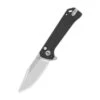 QSP Grebe Button Lock Folding Knife Black G10 Handle 14C28N Clip Point Plain Edge QS147-C1 -Knives Store QS147 C1 1 11244.1691088252