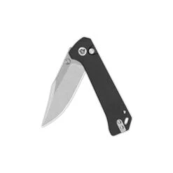 QSP Grebe Button Lock Folding Knife Black G10 Handle 14C28N Clip Point Plain Edge QS147-C1 -Knives Store QS147 C1 2 78524.1691088252