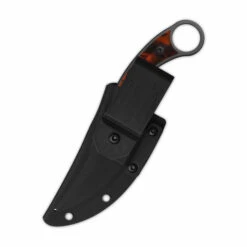 QSP Viper Fixed Blade Knife Tortoise Resin Handle 10Cr15MoV Clip Point Plain Black Blade QS166-C2