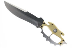 Sniper Bladeworks BDH Fixed Blade Knife Brass Handle 420HC Modified Bowie Plain Edge Satin Finish BDHBRZSAT