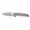 WMK Exclusive Vosteed Thunderbird Button Lock Flipper Pocket Knife Sculpted Gray Aluminum Handle Satin 154CM TB34VTA2H