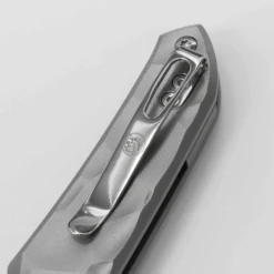 WMK Exclusive Vosteed Thunderbird Button Lock Flipper Pocket Knife Sculpted Gray Aluminum Handle Satin 154CM TB34VTA2H -Knives Store TB34VTA2H Stonewash 154CM Gray Aluminium 7 06805.1692292989