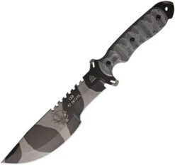 Tops Skullcrusher Extreme Camo Fixed Blade Knife Linen Micarta Handle TPSXB10C