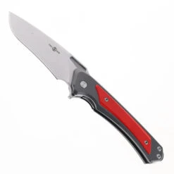 Two Sun Folding Knife Red/Black Titanium/G10 Handle 14C28N Plain Edge TS468