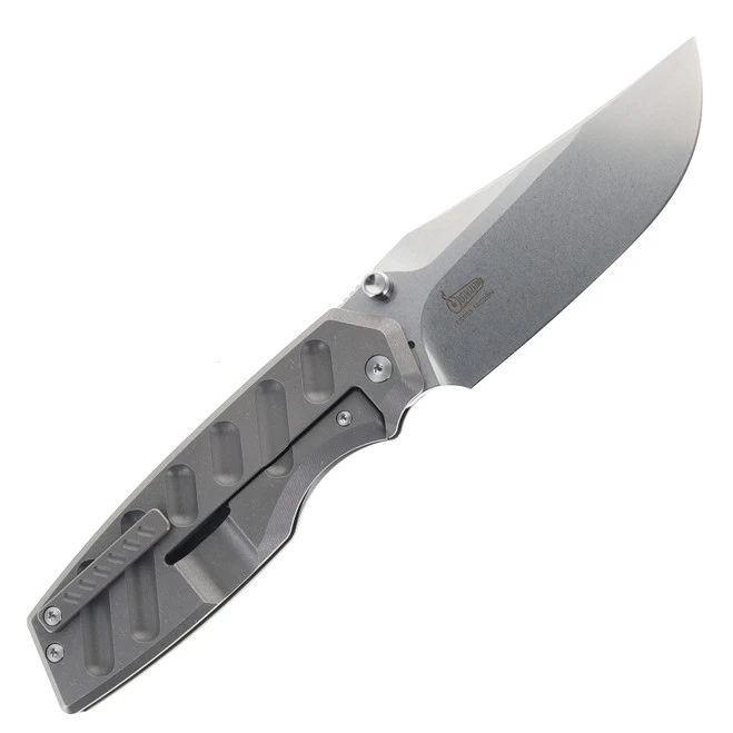 TwoSun TS553-14C28N-SW Folding Knife 14C28N Stonewash Blade TC4 Titanium Handle 4 TwoSun TS553-14C28N-SW Folding Knife 14C28N Stonewash Blade TC4 Titanium Handle - Image 2
