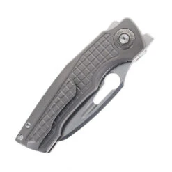 TwoSun Folding Knife Gray Titanium Handle 14C28N Plain Edge Stonewash Finish TS559-Gray -Knives Store TWOSUN TS556 14C28N SANDWASHED 06 46495.1755715483