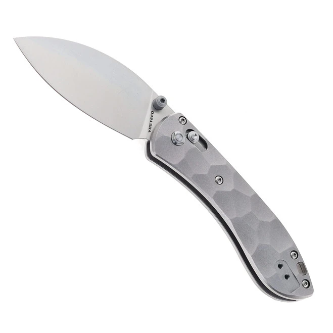 WMK Exclusive Vosteed Mini Nightshade Gray Sculpted Aluminum Handle Pocket Knife Satin 154CM Steel A0213 3 WMK Exclusive Vosteed Mini Nightshade Gray Sculpted Aluminum Handle Pocket Knife Satin 154CM Steel A0213