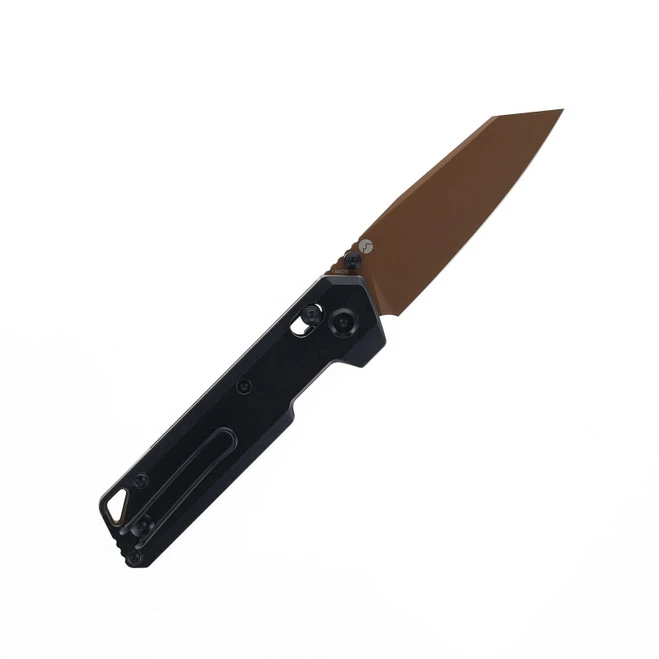 WMK Exclusive Vosteed Parallel Folding Knife Black Titanium Handle 154CM Copper PVD Finish A3507 4 WMK Exclusive Vosteed Parallel Folding Knife Black Titanium Handle 154CM Copper PVD Finish A3507 - Image 2