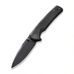 Discontinued WE Subjugator Folding Knife Black Titanium Handle 20CV Plain Edge Black Stonewash Finish WE21014C-5