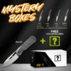 Mystery Box - WE Baloo Flipper Folding Knife Gray/Dark Green Titanium/Micarta Inlay Handle 20CV Drop Point Plain Edge Silver Bead Blast Finish WE21033-4 -Knives Store WE21033 4 MB Baloo Mystery Box3 99351.1752251818
