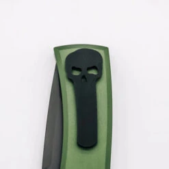 Chaves Knives Pro-Tech Automatic Redencion 229 Folding Knife OD Green Aluminum Handle S35VN Tanto Plain Black DLC Blade CK-1A10-2G3F-6D2