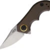Discontinued Zero Tolerance Small Galyean Folding Knife Bronze Ti Handle 20CV Clip Point Plain Edge Stonewash Finish 0022TIBRZ -Knives Store ZT0022TIBRZ 48547.1676481780
