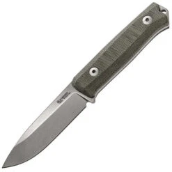 LionSteel Bushcraft Fixed Blade Knife Green Canvas Micarta Handle Sleipner Plain Edge B40CVG