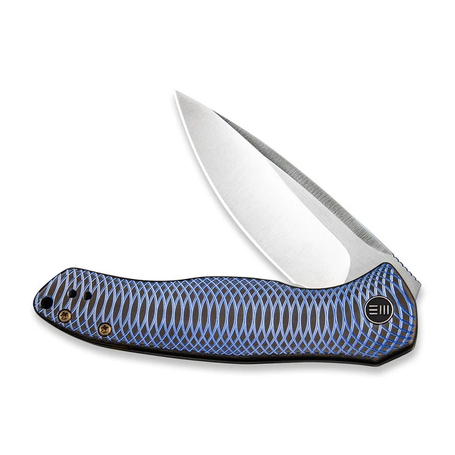 WE Knife Kitefin Frame Lock Knife Blue + Black Titanium Handle Plain S35VN Blade 2001D 4 WE Knife Kitefin Frame Lock Knife Blue + Black Titanium Handle Plain S35VN Blade 2001D - Image 3