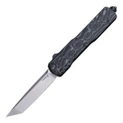 Hogue Counterstrike OTF Auto Knife Aluminum/G-Mascus Blue Lava G10 Handle 20CV Drop Point Plain Edge Stone Tumble Finish
