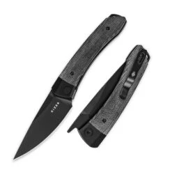 Kizer Mini Momo Folding Knife Black Aluminum/Micarta Handle 154CM Drop Point Plain Black Blade V3663C2 -Knives Store ccc 1 34549.1735915678