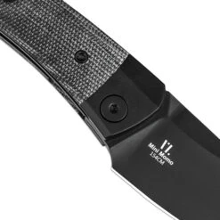 Kizer Mini Momo Folding Knife Black Aluminum/Micarta Handle 154CM Drop Point Plain Black Blade V3663C2 -Knives Store ccc 4 04280.1735915678