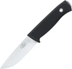 Fallkniven F1 Fixed Blade Knife Black Thermorun Handle VG-10 Plain Edge Satin Finish Zytel Sheath