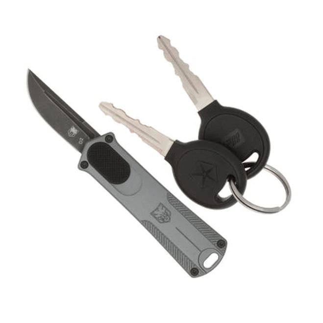 CobraTech California OTF Auto Knife Grey Aluminum Handle D2 Plain Edge Stonewash Finish CALI952GRYDNS 8 CobraTech California OTF Auto Knife Grey Aluminum Handle D2 Plain Edge Stonewash Finish CALI952GRYDNS - Image 6