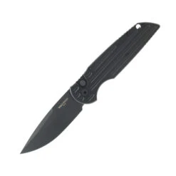 Pro-Tech Auto Knife Black Aluminum Handle 154CM Drop Point Plain Black Blade TR-3 SWAT