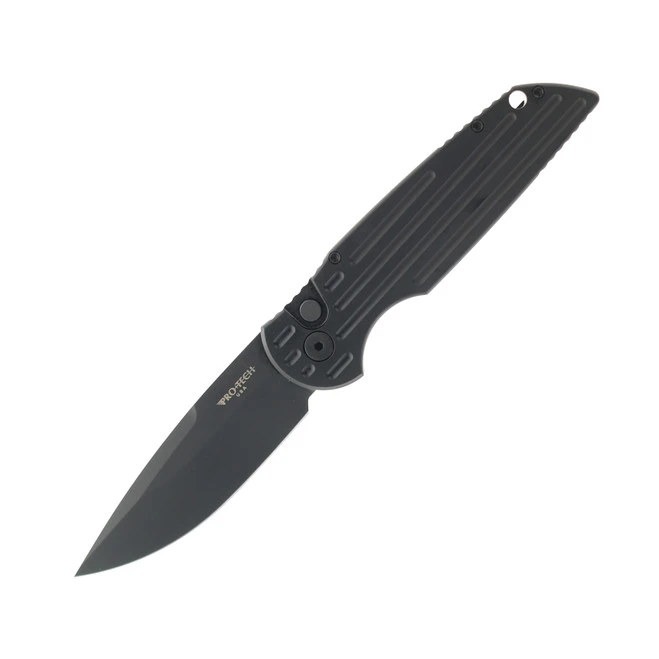 Pro-Tech Auto Knife Black Aluminum Handle 154CM Drop Point Plain Black Blade TR-3 SWAT 3 Pro-Tech Auto Knife Black Aluminum Handle 154CM Drop Point Plain Black Blade TR-3 SWAT