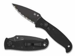 Spyderco Autonomy Auto Knife Black G10 Handle LC200N Plain Black Blade C165GSBBK2
