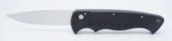 Piranha USA Pocket Auto Knife Black Aluminum Alloy Handle Mirror 154CM Plain Edge P-1BK