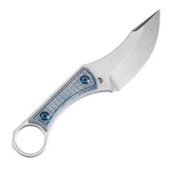 Kansept Niko Fixed Blade Knife Blue Frag Micarta Handle D2 Clip Point Plain Edge Stonewash Finish G004A7 -Knives Store go 2 20662.1737060617