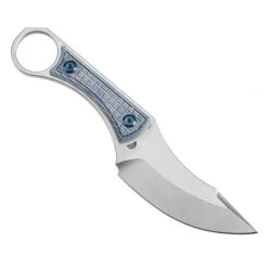 Kansept Niko Fixed Blade Knife Blue Frag Micarta Handle D2 Clip Point Plain Edge Stonewash Finish G004A7