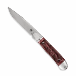 Cobratec Trapper Hidden Release Automatic Knife Red Handle D2 Plain Edge CTTHRRED